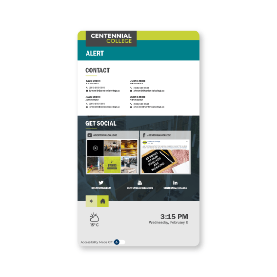 Education touchscreen interface