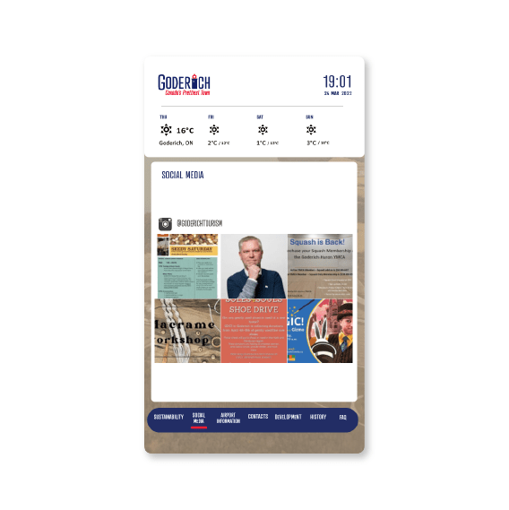 Tourism touchscreen interface
