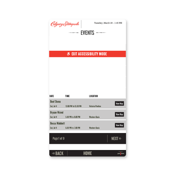 Tradeshow touchscreen interface